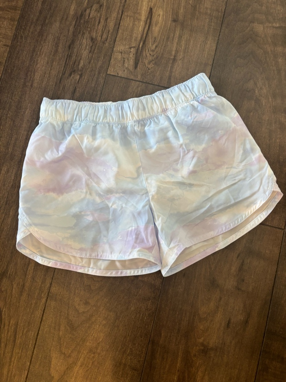 Old Navy Girls Pastel Tie-Dye Athletic Shorts - White, Light Pink, Light Blue